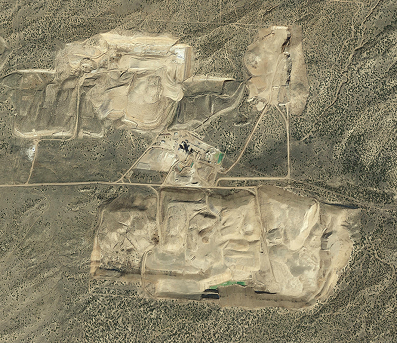 Aerial image of plant and mine, featuring 50+ years of reserves.